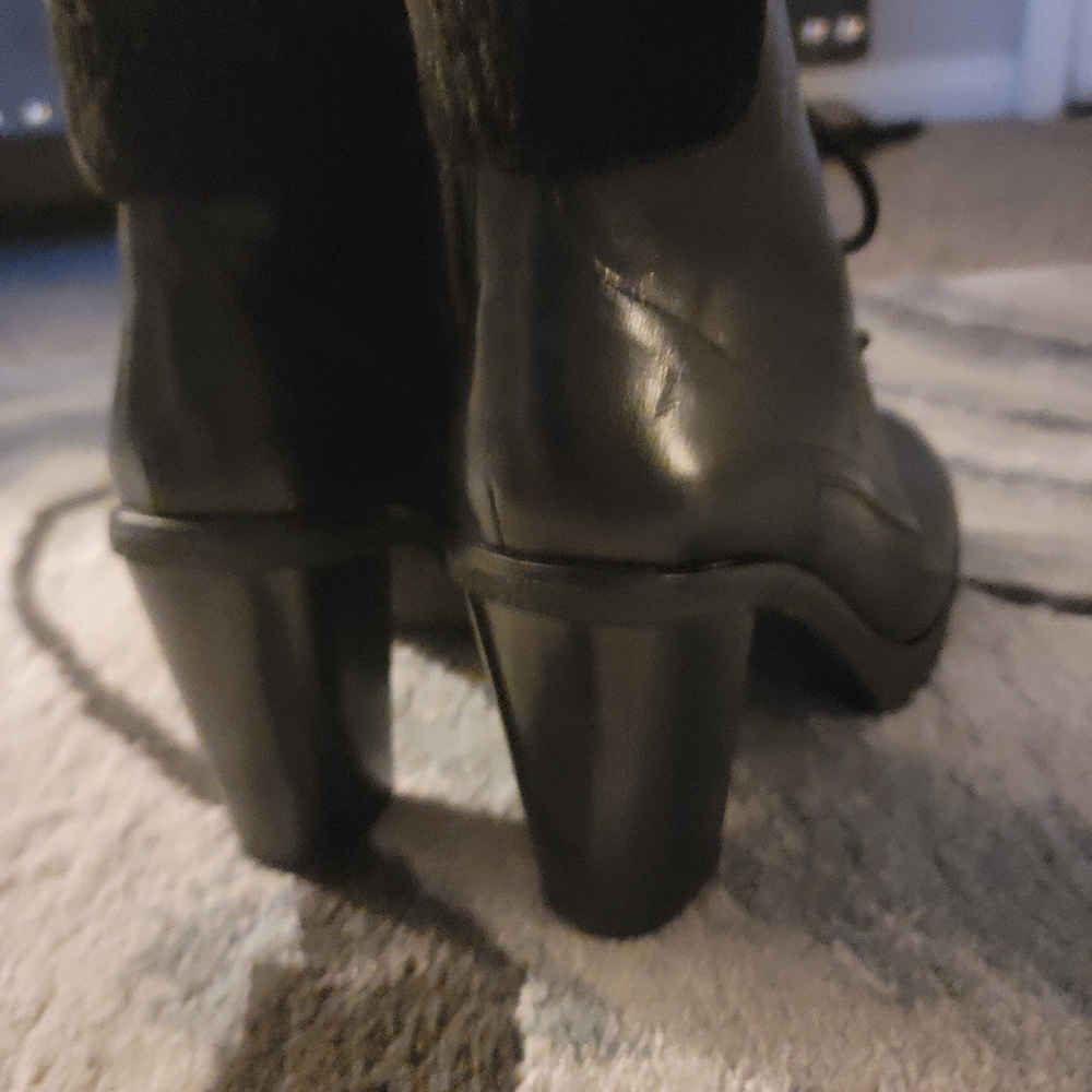 Michael Kors Black leather Lace- up Bootie Heels - Picture 12 of 14